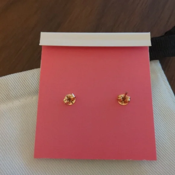 KATE SPADE NEW YORK FLYING PIG ROSE GOLD PAVE EARRINGS - Picture 4 of 6